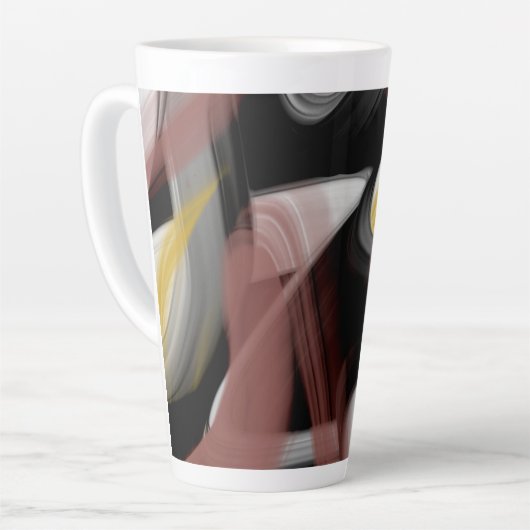 ラテマグ抽象芸術トレンドインテリアデコーブラック カフェラテマグ (左アングル)