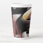 ラテマグ抽象芸術トレンドインテリアデコーブラック カフェラテマグ (正面)