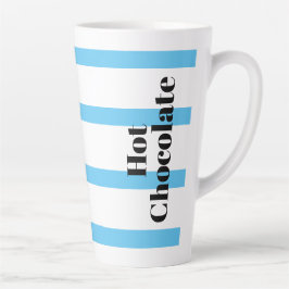 ラテマグ - 青いボーダー柄 - ホットチョコレート