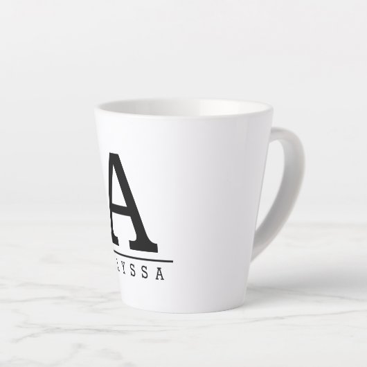ラテモノグラムのマグと名前をカスタムするイニシャル カフェラテマグ (右アングル)