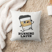 ラテランニングコーヒおもしろいープン クッション (ブランケット)