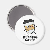 ラテランニングコーヒおもしろいープン マグネット (正面/裏面)