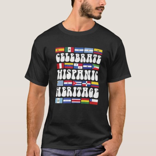 ラテンの国々のフラグhispanic伝統月男性 tシャツ (正面)