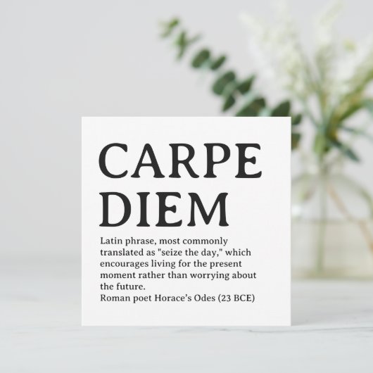 ラテンの格言 Carpe Diem シーズンカード (スタンド正面)