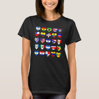 ラテンアメリカ国旗の国々ヒスパニック・ヘリタ Tシャツ