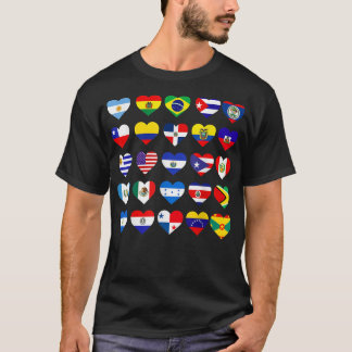 ラテンアメリカ国旗の国々ヒスパニック・ヘリタ Tシャツ