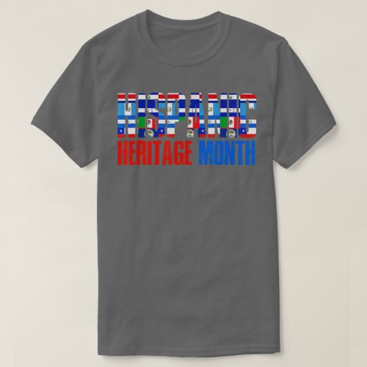 ラテンアメリカ国旗ヒスパニック伝統モン Tシャツ (デザイン正面)