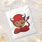 ラテンアメリカ系女性のハロウィーン悪魔のピンナップ女 フェイバーバッグ (クリップ留めされた状態)