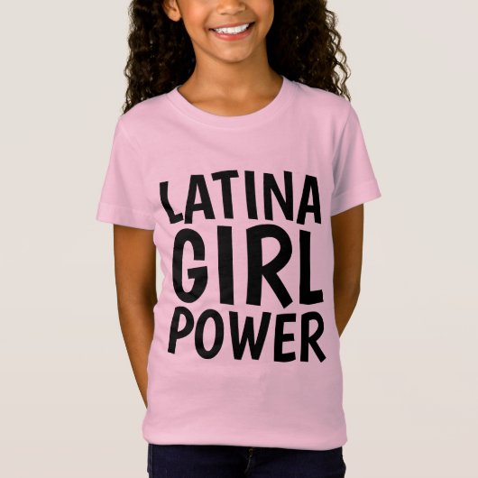 ラテンアメリカ系女性ガールパワーTシャツ Tシャツ (正面)