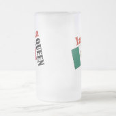 ラテンアメリカ系女性クイーン&メキシコ国旗 フロストグラスビールジョッキ (中央)