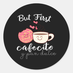 ラテンアメリカ系女性スペインのママコーヒーとコンチャスプンママ ラウンドシール
