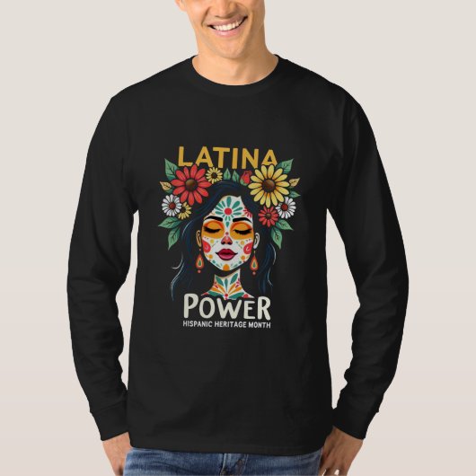 ラテンアメリカ系女性パワー伝統月 Tシャツ (正面)