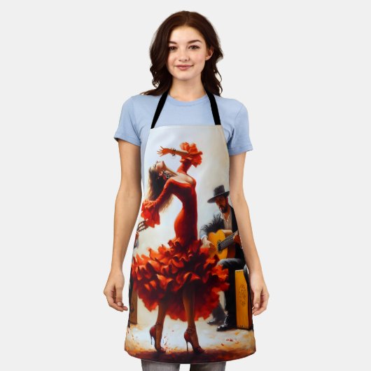 ラテンアメリカ系女性フラメンコスペインのメキシコ エプロン (着用した状態)