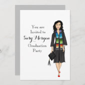 ラテンアメリカ系女性大学院ファッションイラストレーション招待状 招待状 (正面/裏面)