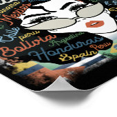 ラテンアメリカ系女性女性アートヒスパニック伝統月ラテン ポスター (角)