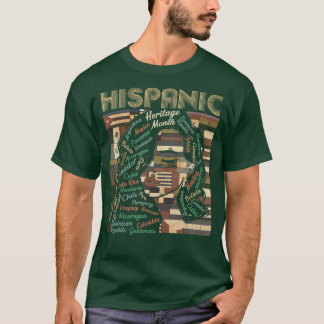 ラテンアメリカ系女性女性アートヒスパニック伝統月ラテンCou Tシャツ