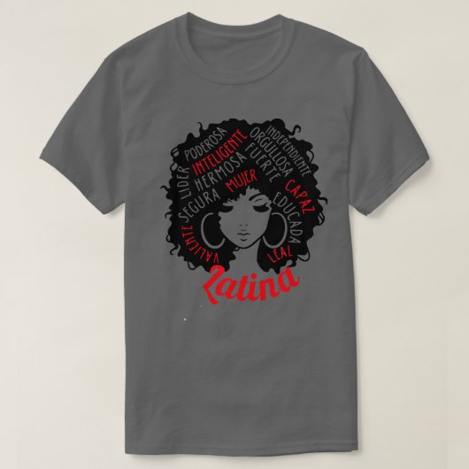 ラテンアメリカ系女性女性アートヒスパニック伝統月ラテンCou Tシャツ (デザイン正面)