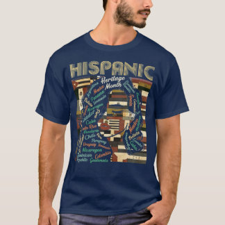 ラテンアメリカ系女性女性アートヒスパニック伝統月ラテンCou Tシャツ