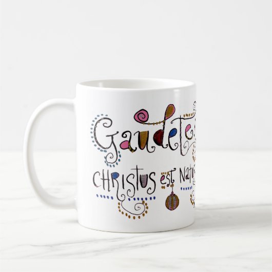 ラテンゴーデお洒落ート手入力クリスマス コーヒーマグカップ (左)