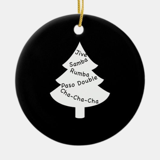 ラテンダンスクリスマストレダーク セラミックオーナメント (正面)
