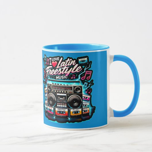 ラテンフリースタイル音楽が大好き マグカップ (右)
