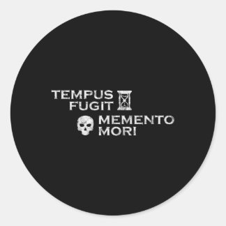ラテンフレーズTempus Fugit Meto Mori ラウンドシール
