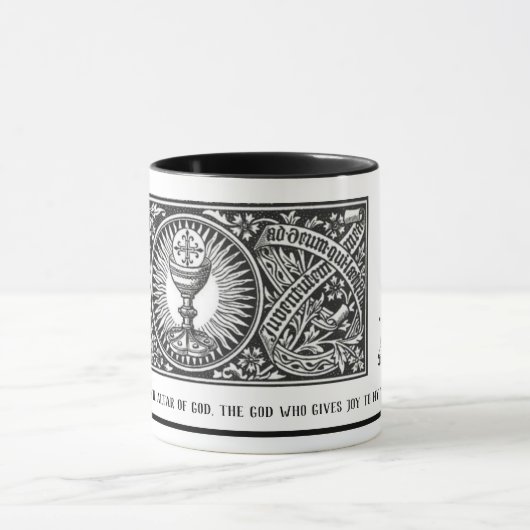 ラテン伝統的カトリック宗教祈りの言葉司祭 マグカップ (中央)