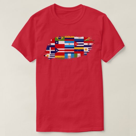 ラテン国国旗ヒスパニック伝統月ラテン Tシャツ (デザイン正面)