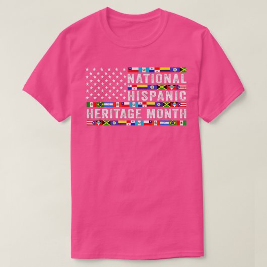 ラテン国国旗ヒスパニック伝統月ラテン Tシャツ (デザイン正面)