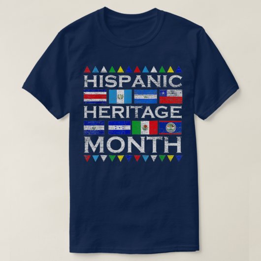 ラテン国国旗ラティーノ国立ヒスパニックヘリ Tシャツ (デザイン正面)