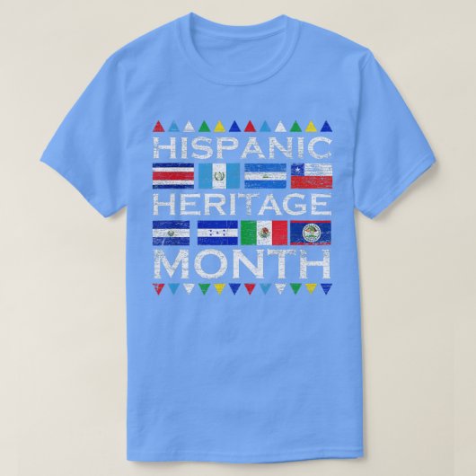 ラテン国国旗ラティーノ国立ヒスパニックヘリ Tシャツ (デザイン正面)