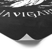 ラテン引用文アートシャルボードアート航海の船 ポスター (角)