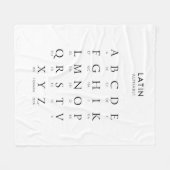 ラテン文字 フリースブランケット (正面(横))