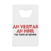 ラテン真実引用文 クレジットカード栓抜き (正面)