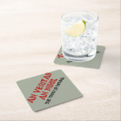 ラテン真実引用文 スクエアペーパーコースター (インサイチュ)