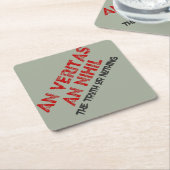 ラテン真実引用文 スクエアペーパーコースター (アングル)