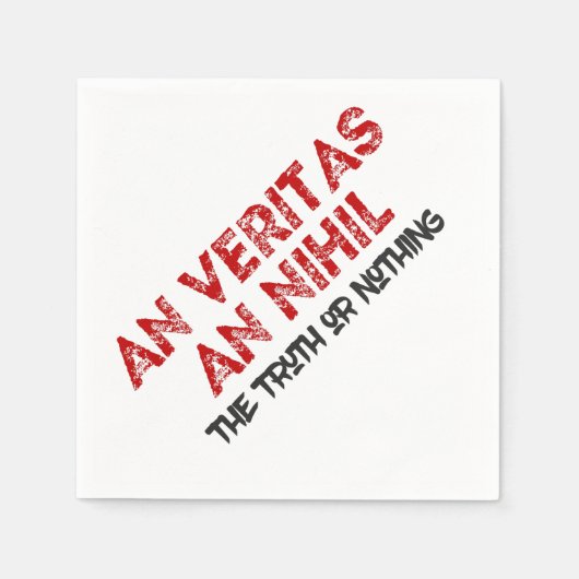 ラテン真実引用文 スタンダードカクテルナプキン (正面)