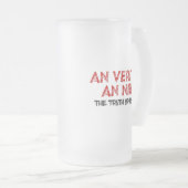 ラテン真実引用文 フロストグラスビールジョッキ (正面右)