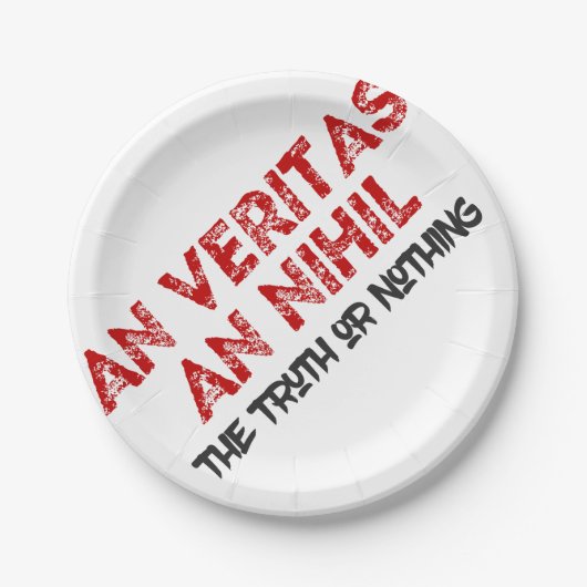 ラテン真実引用文 ペーパープレート (正面)