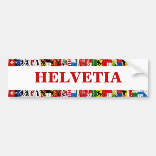 ラテン系のスイス連邦共和国のカントンの旗 バンパーステッカー (正面)