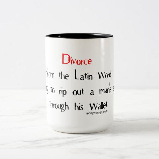 ラテン系の単語の意味からの離婚 ツートーンマグカップ (中央)