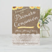 ラテン系の女の子のスペイン語初聖体拝領招待状 招待状 (スタンド正面)