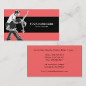 ラテン系の社交ダンスのインストラクターの名刺 名刺 (正面/裏面)