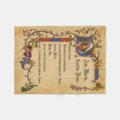 ラテン系の装飾的なボーダーのアヴェマリアあられメリー フリースブランケット (正面(横))