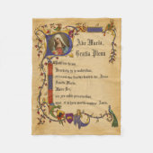 ラテン系の装飾的なボーダーのアヴェマリアあられメリー フリースブランケット (正面)