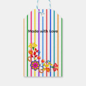 ラテン系の誇りを感じるベイビーシャワー | 花柄 & ストライプ ギフトタグ (裏面)