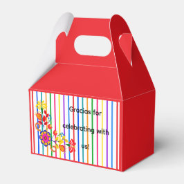 ラテン系の誇り ベビーシャワー|花柄とストライプ フェイバーボックス