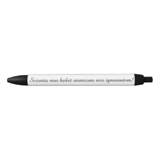 ラテン系の諺を用いるペン(知識に敵がありません) 黒ボールペン