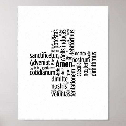 ラテン語でパターノスターの言葉 ポスター (正面)