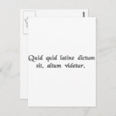 ラテン語で言われるものは何でも深く聞こえる。 ポストカード (正面/裏面)